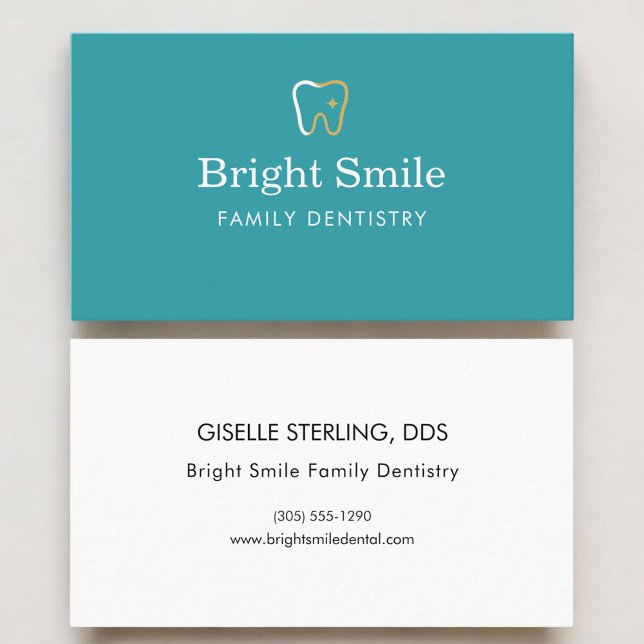 Cartão De Visita Ícone de Dente de Consultório Dentário Moderno (Criador carregado)