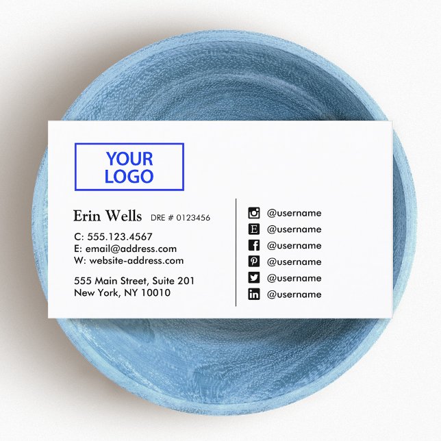 Cartão De Visita Ícone de Mídia social profissional adicione seu lo (Criador carregado)