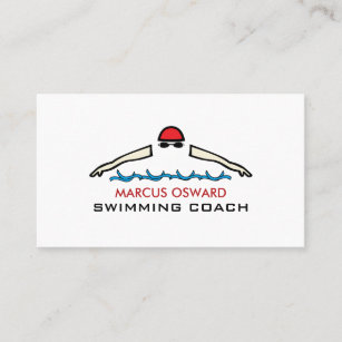 Cartão De Visita Ícone de Nadação Rápida, Treinador de Nadação e sa