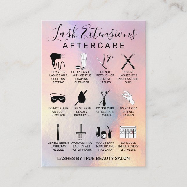 Cartão De Visita Ícone do Rainbow Holographic Lash Extensions After (Frente)