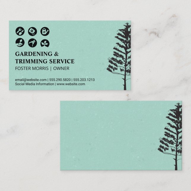 Cartão De Visita Ícone Ferramentas do Equipamento de jardinagem | Á (Frente/Verso)