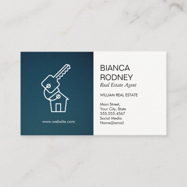 Cartão De Visita Ícone Home | Agente imobiliário (Frente)