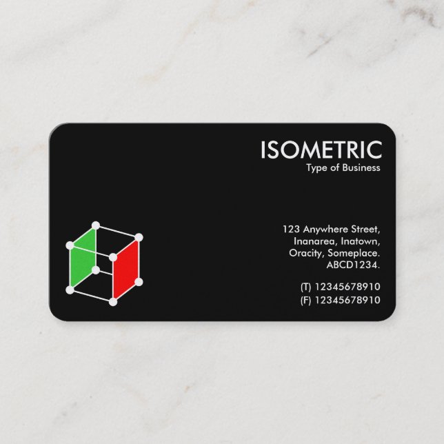Cartão De Visita Ícone Isométrico Motif v2 - Preto/Branco (Frente)