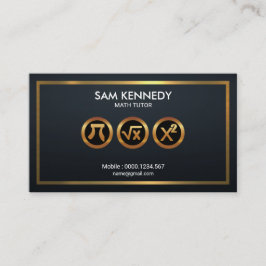 Cartão De Visita Ícone Magnífico de Matemática Dourada Símbolos de 