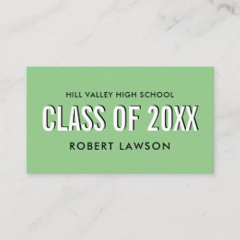 Cartão De Visita Ícone Social do Nome da Graduação de Classe Verde 