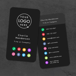 Cartão De Visita Ícones Coloridos | Logotipo Moderno da Mídia Socia