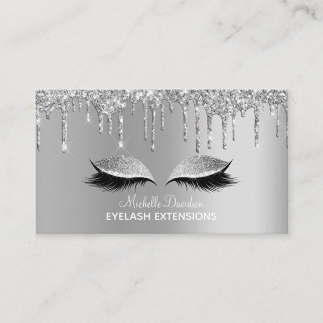 Cartão De Visita Ícones das mídias sociais — Glam personalizado e b (Frente)