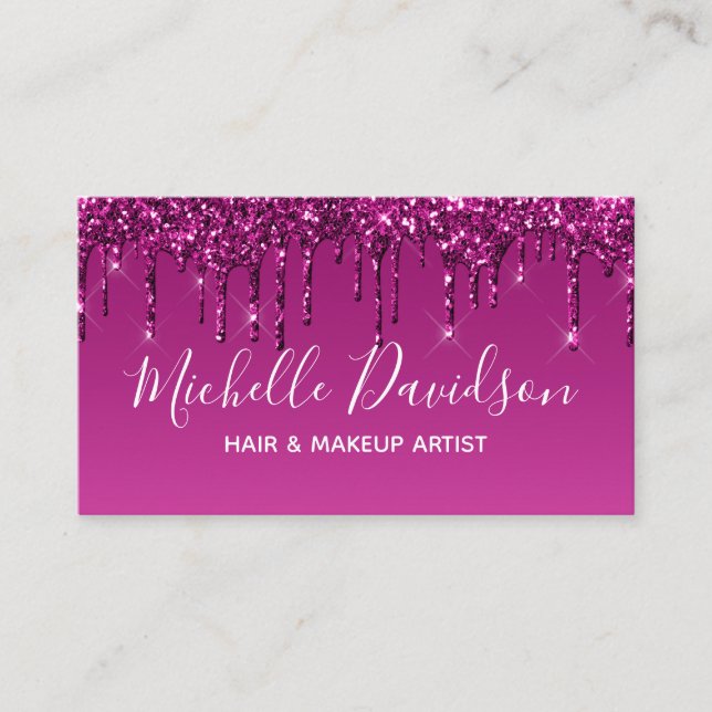 Cartão De Visita Ícones das mídias sociais — Glam personalizado e b (Frente)