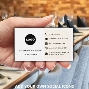 Cartão De Visita Ícones de Logo para Redes Sociais Planner de Cater