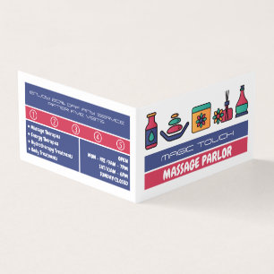 Cartão De Visita Ícones de massagem, terapeuta de massagem, lealdad