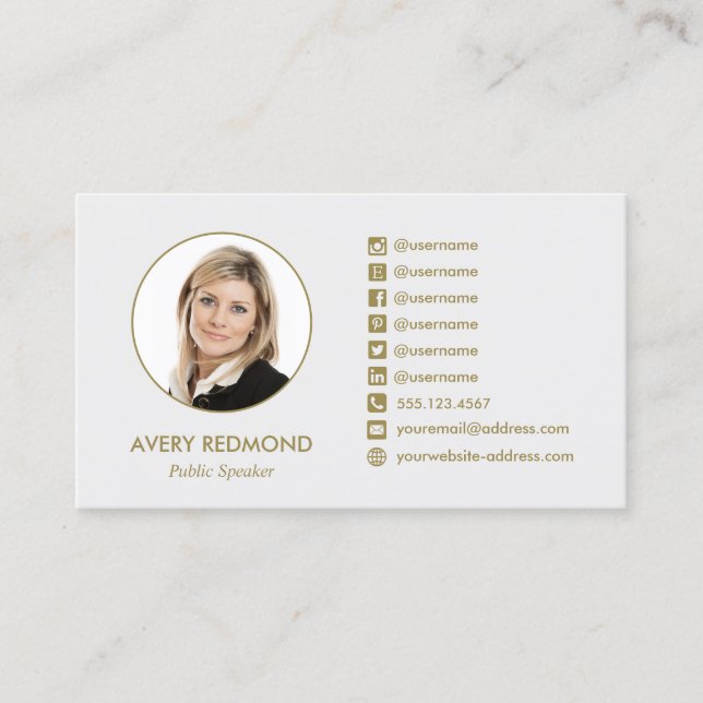 Cartão De Visita Ícones de mídia social de fotos adicionais para Ci (Frente)