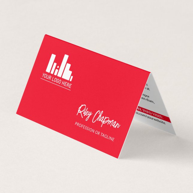 Cartão De Visita Ícones de mídia social de fotos com código QR verm (Frente)