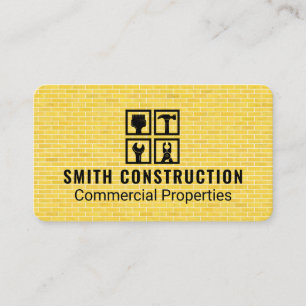 Cartão De Visita Ícones de reparo de carpintaria   Ferramentas de C