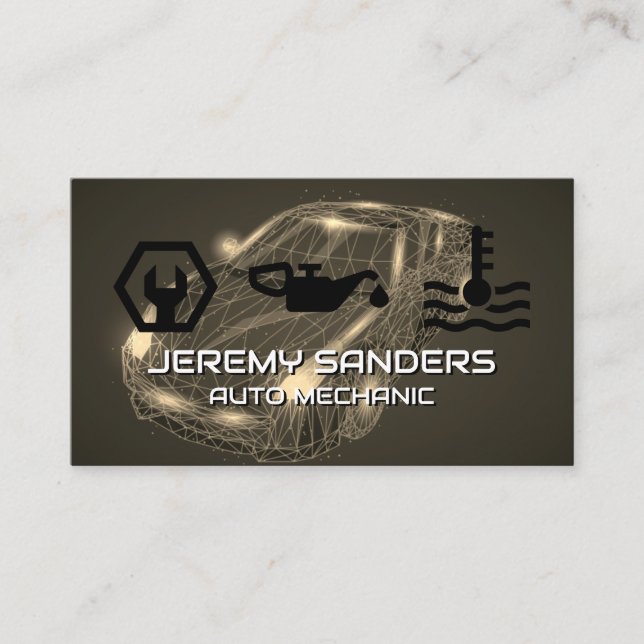 Cartão De Visita Ícones de Serviço Automático | Cartografia 3d (Frente)