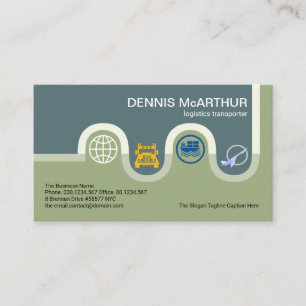 Cartão De Visita Ícones de tipo logístico do Mapa de Estradas do 
