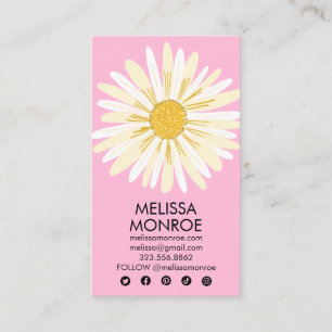 Cartão De Visita Ícones felizes da margarida ilustrados nas mídias 