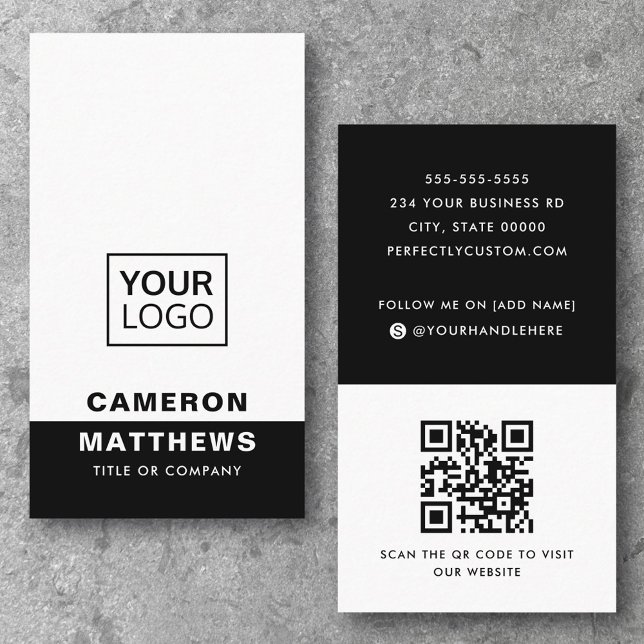 Cartão De Visita Ícones modernos de mídia social para adicionar log (Modern black and white add logo social media icons business card)