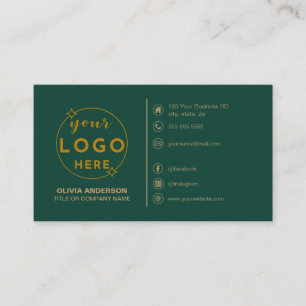 Cartão De Visita Ícones personalizados de logotipo verde moderno e 