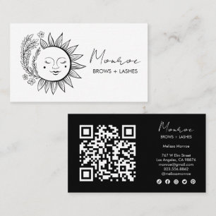 Cartão De Visita Ícones sociais de QR Elegantes da arte da linha de