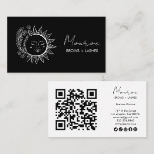 Cartão De Visita Ícones sociais de QR Elegantes da Arte da Linha Fl