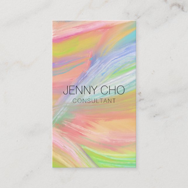 Cartão De Visita Ícones sociais do código QR de pintura do Rainbow  (Frente)