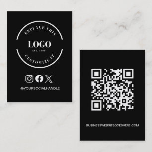 Cartão De Visita Ícones sociais do site de logotipo grande preto pe
