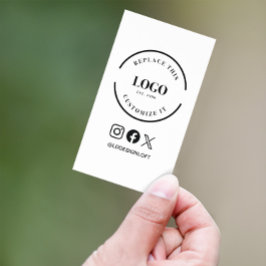 Cartão De Visita Ícones sociais do site de logotipo grande simples 