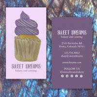 Ícones sociais roxos da padaria de Cupcake doce