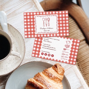 Cartão De Visita Ícones Sociais Xadrez de Fazenda Moderna Fofa