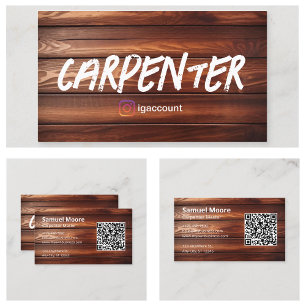 Cartão De Visita Ideias de Amostras de Design de Carpintaria