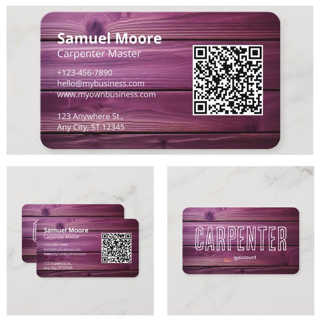 Cartão De Visita Ideias de Design de Modelo Rústico de Carpinteiro (Sample Model Design Ideas Rustic Carpenter Business Card
)