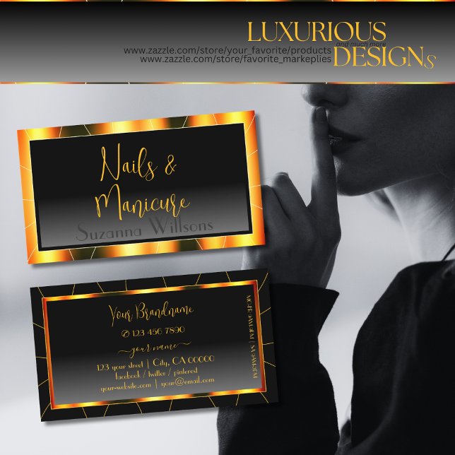 Cartão De Visita Identidade de Luxo de Gradação Preta de Quadro Lar (Criador carregado)