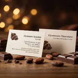 Cartão De Visita Identidade Minimalista de Marca de Chocolate de Fe