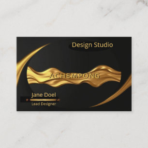 Cartão De Visita Identidade Profissional – Achempong Modern Gold Fl