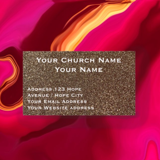Cartão De Visita Igreja Negra Dourada Religiosa Cristã (Customize Church Place of Worship business invitation card. Gold Black simple. Add Bible Verse Text)