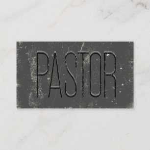 Cartão De Visita Igreja Pastor Cinza Grunge Quadro Preto