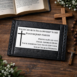 Cartão De Visita Igreja Pastor Negra-Couro Cristão