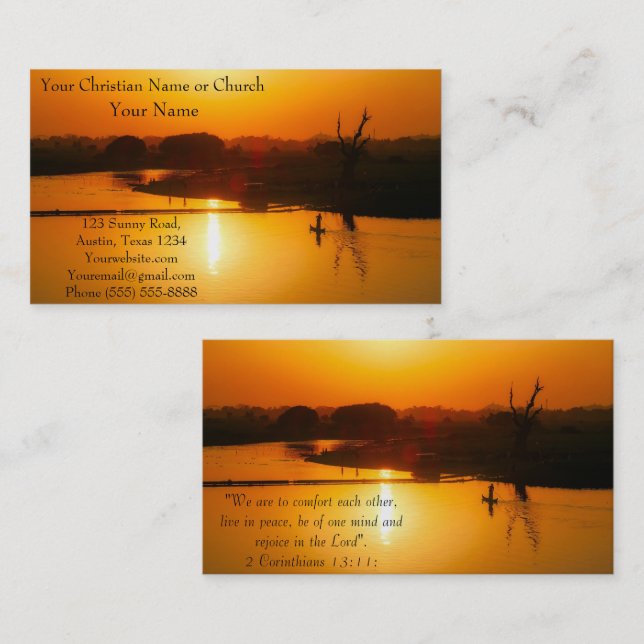 Cartão De Visita Igreja Religiosa Cristã Deus Inspirador (Frente/Verso)