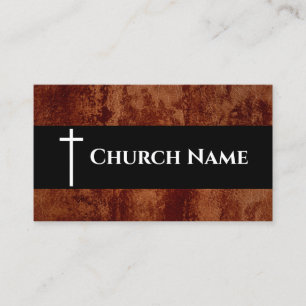 Cartão De Visita Igreja Rugged Nome Faux Leather Church