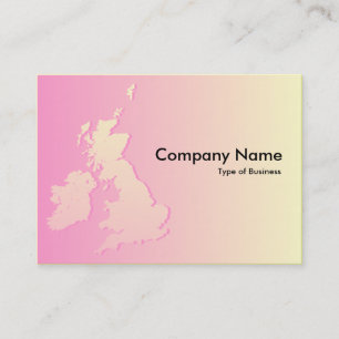 Cartão De Visita Ilhas Britânicas Colchadas Rosa e Amarelo Pálido