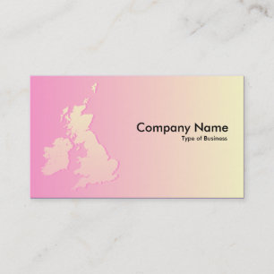 Cartão De Visita Ilhas Britânicas Colchadas Rosa e Amarelo Pálido