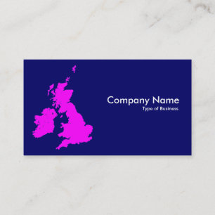 Cartão De Visita Ilhas Britânicas - Magenta no Azul Escuro