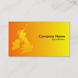 Cartão De Visita Ilhas Britânicas sombreadas Laranja e amarelo