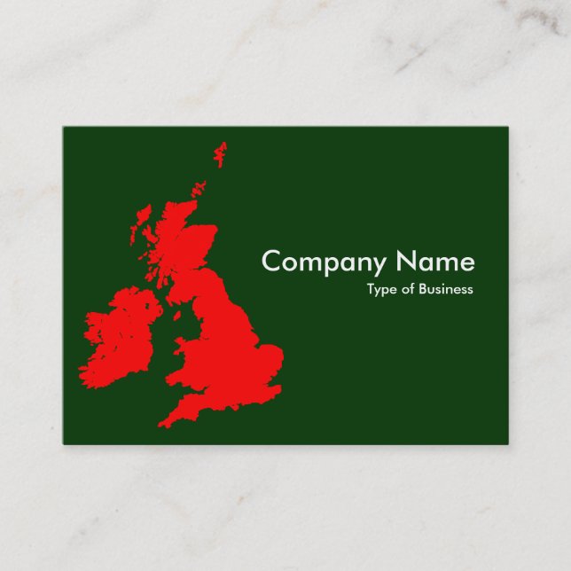 Cartão De Visita Ilhas Britânicas - Vermelho e Verde Escuro (003300 (Frente)