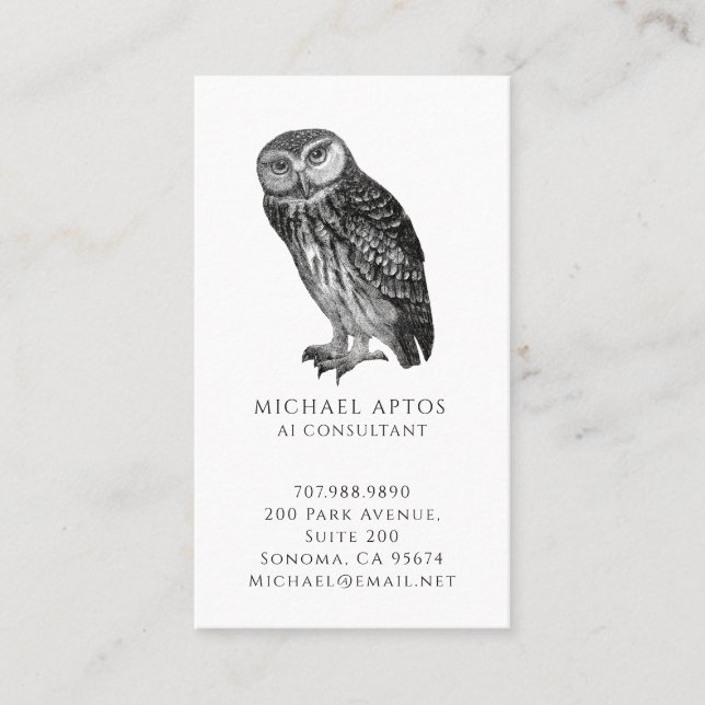 Cartão De Visita Illustrated AI Consultant Business Card (Frente)