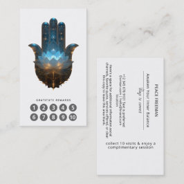 Cartão De Visita Iluminação do Lótus | Design da Mão Hamsa