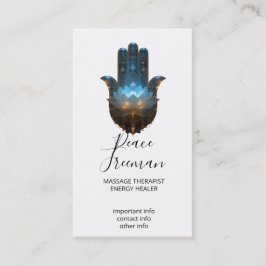Cartão De Visita Iluminação do Lótus | Design da Mão Hamsa