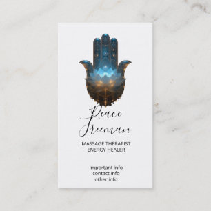 Cartão De Visita Iluminação do Lótus Design da Mão Hamsa