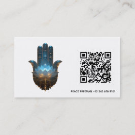 Cartão De Visita Iluminação do Lótus | Design da Mão Hamsa