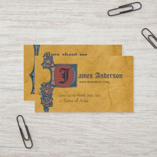 Cartão De Visita Iluminação medieval Bute CC0263 Adicione a sua ilu